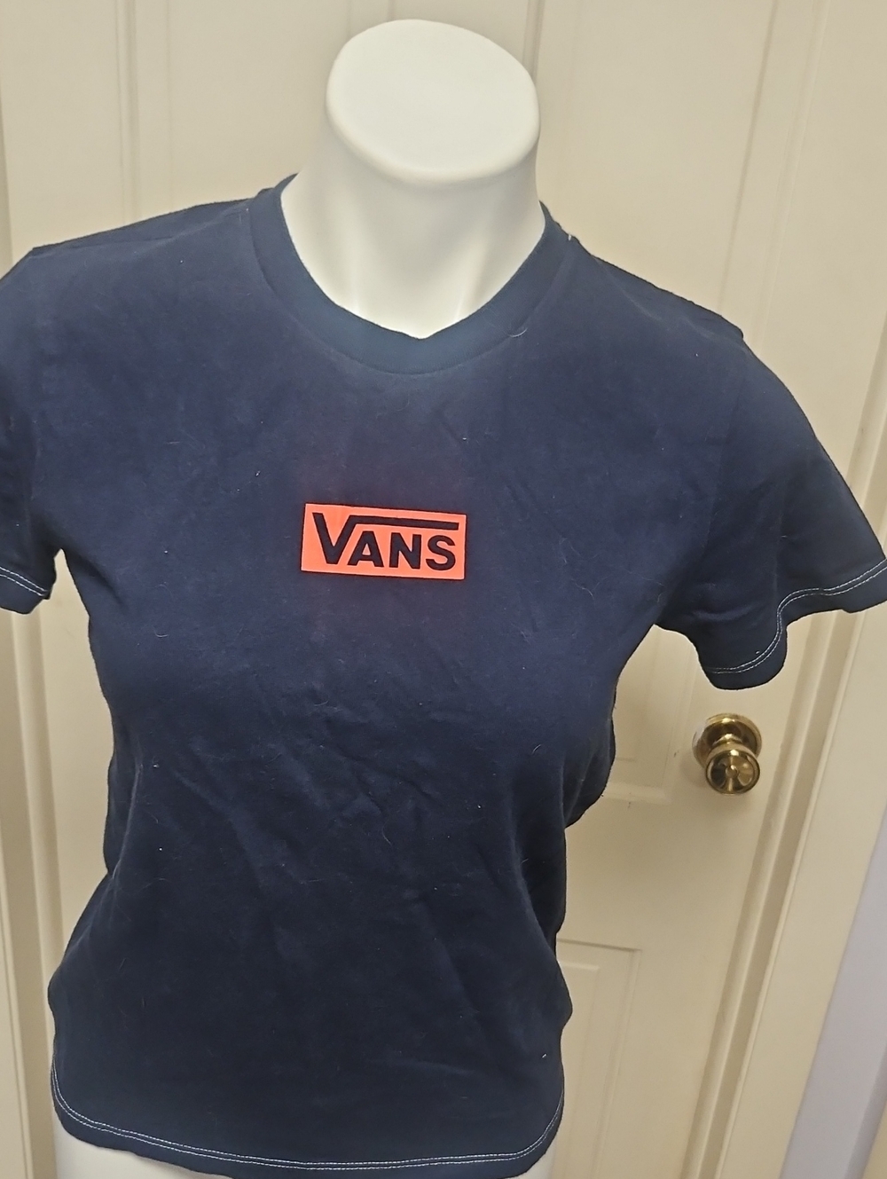 Vans Navy Logo Cute Sporty Tee